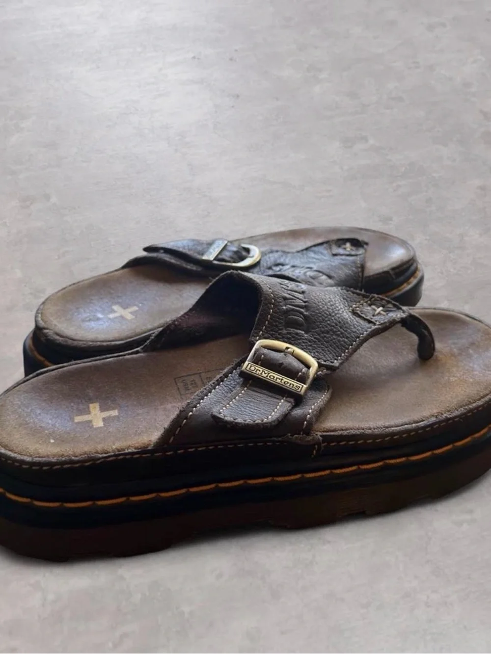 Dr. Martens Brown Leather Kids Sandals